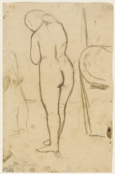 Desenho para "Standing Nude" (Nu em pé) de Mary Cassatt