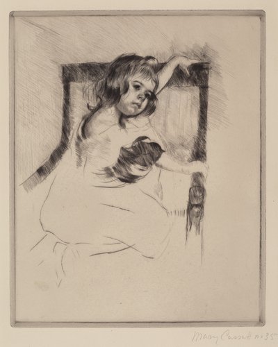 Ajoelhado numa cadeira de braços, c. 1903. de Mary Cassatt