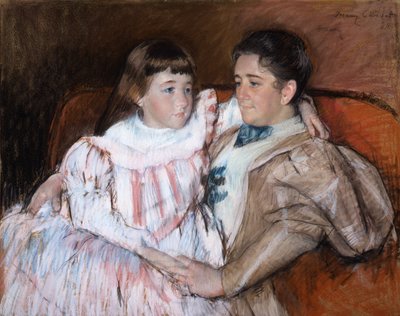 Louisine Havemeyer e sua filha Electra, 1895 (pastel sobre papel) de Mary Cassatt