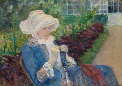 Lydia Crocheting no jardim em Marly, 1880 de Mary Cassatt