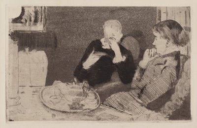 Lydia e Sua Mãe no Chá, 1882. de Mary Cassatt