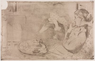 Lydia e sua mãe no chá, c. 1880 de Mary Cassatt