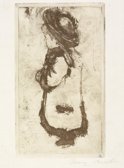Mademoiselle Luguet em um casaco e chapéu, c. 1883 de Mary Cassatt