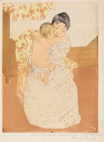 Carícia Materna, 1890-1891. de Mary Cassatt