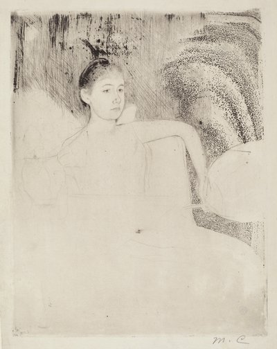 Mimi segurando um leque japonês de Mary Cassatt