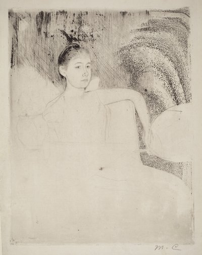 Mimi com um leque japonês de Mary Cassatt