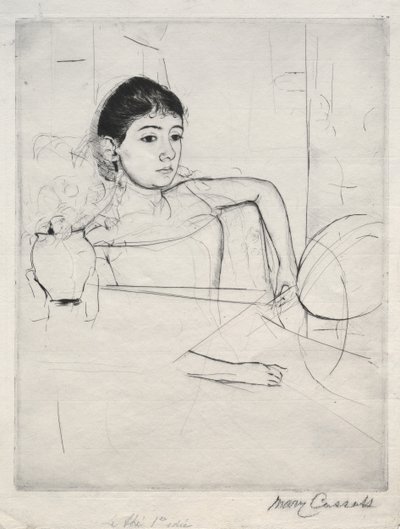 Mimi como uma morena, 1889. de Mary Cassatt