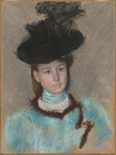 O Chapéu Negro, c. 1890. de Mary Cassatt