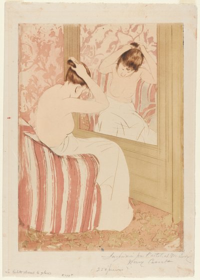 O Coiffure, 1890-1891. de Mary Cassatt