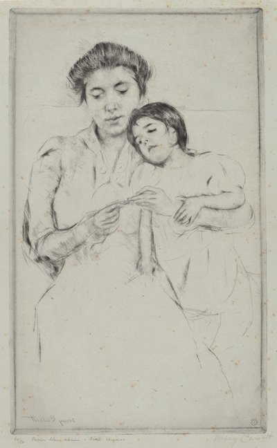 A lição de crochê, c. 1902. de Mary Cassatt