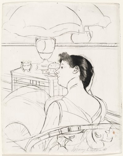 A Lâmpada, 1890-1891. de Mary Cassatt