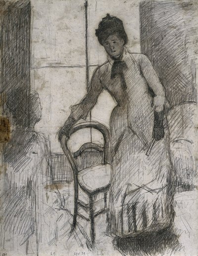 O Visitante reto, c. 1881 de Mary Cassatt