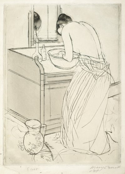 Mulher tomando banho de Mary Cassatt