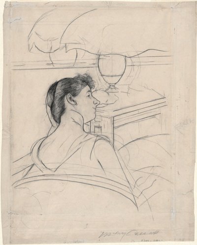 Mulher e lâmpada de Mary Cassatt