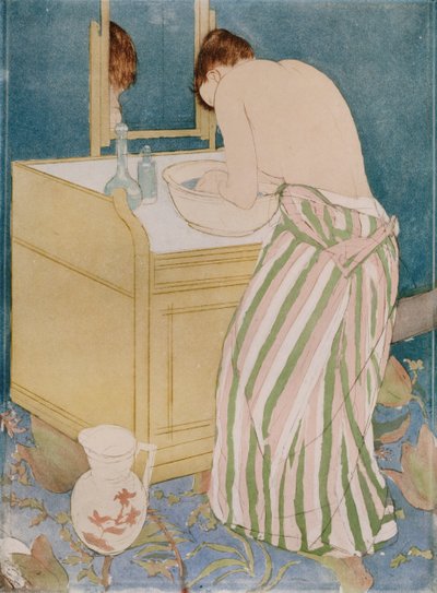 Mulher tomando banho, 1890-91 de Mary Cassatt