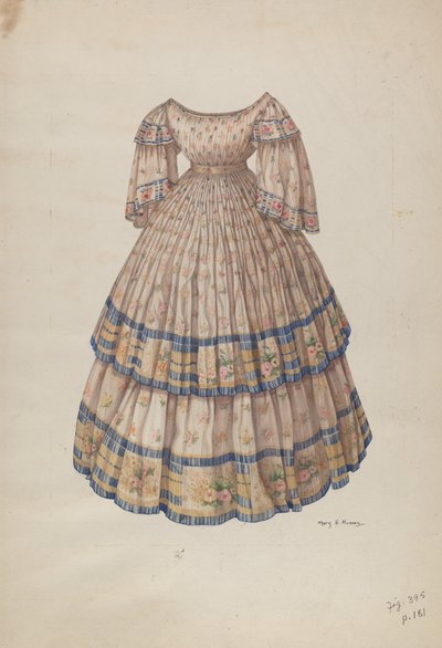Vestido com saia rodada, 19351942. de Mary E Humes
