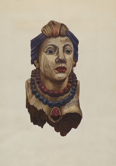 Princesa Indiana Figurahead, c. 1938. de Mary E Humes