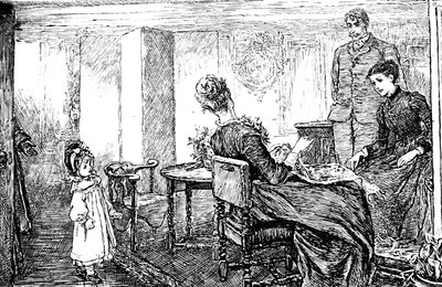Uma menina com a tia e o tio, que estão a tomar conta dela durante a tarde. de Mary Ellen Edwards