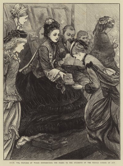 Sua Alteza Real a Princesa de Gales distribui os Prêmios aos Estudantes da Escola Feminina de Arte de Mary Ellen Edwards