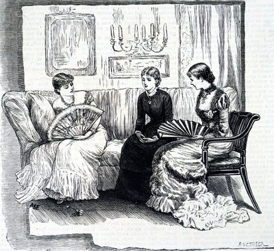 Senhoras com fãs. de Mary Ellen Edwards
