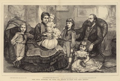 Suas altezas reais o Príncipe e Princesa de Gales com seus filhos de Mary Ellen Edwards