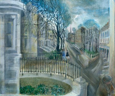 Bloqueio de Ladbroke Grove: 6, em direção à Igreja de São João, 2021 (óleo a bordo) de Mary Kuper