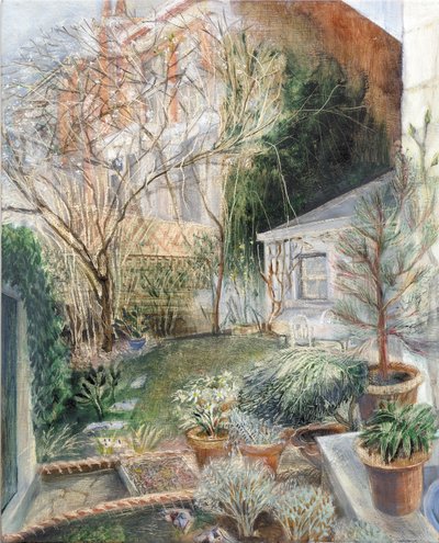 London Garden, 2002 (óleo a bordo) de Mary Kuper