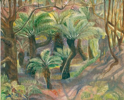 Fetos de árvores, Trewidden, 2012 (petróleo a bordo) de Mary Kuper