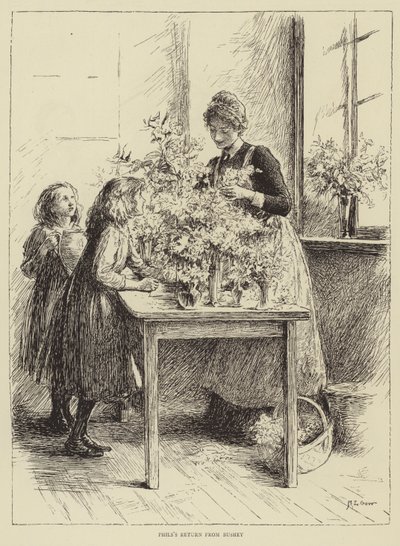 Ilustração para a história de uma enfermeira, por Honnor Morten de Mary L. Gow