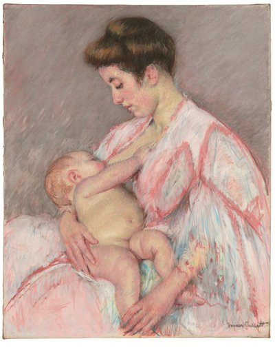 Baby John Nursing, c.1908 (óleo sobre tela) de Mary Stevenson Cassatt