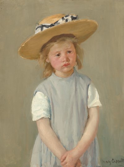 Criança com chapéu de palha, c.1886 (óleo sobre tela) de Mary Stevenson Cassatt