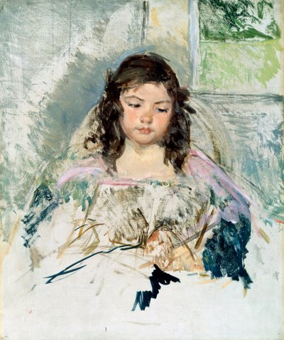 Esboço para "François numa poltrona". Leitura. Pintura de Mary Cassatt (1845-1926). Óleo sobre tela. Coleção particular. Christie