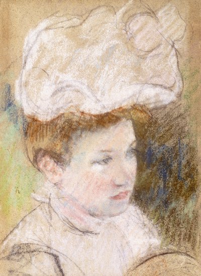 Leontine em um chapéu fofo rosa, 1898 de Mary Cassatt