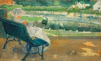 Lydia sentado em uma varanda, Crocheting, c.1881 de Mary Cassatt