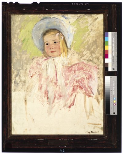 Simone em um Blue Bonnet (No. 1), c.1903 (óleo sobre tela) de Mary Stevenson Cassatt
