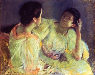 The Conversation, c.1896 (pastel sobre papel colocado sobre tela) de Mary Stevenson Cassatt