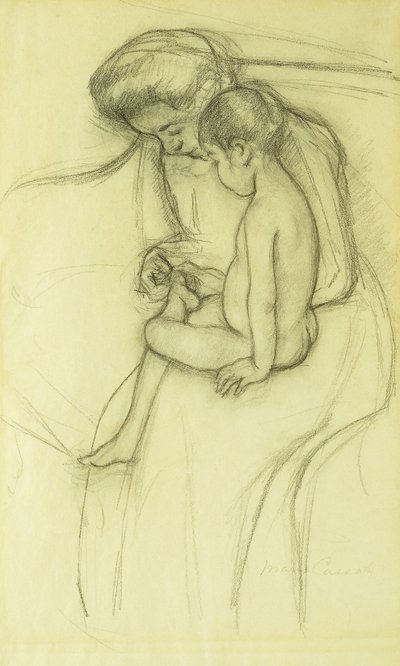 O Pedicure, c.1908 de Mary Cassatt