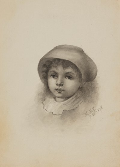 Untitled Head of a Child with Hat, 1878. de Mary Vaux Walcott