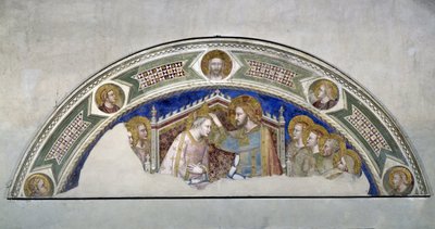 Coroação da Virgem. Pintura de Maso di Banco (ativo entre 1335 e 1346) de Maso di Banco