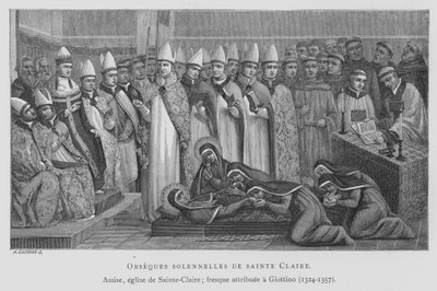 Funeral de Santa Claire (litho) de Maso di Banco Giottino