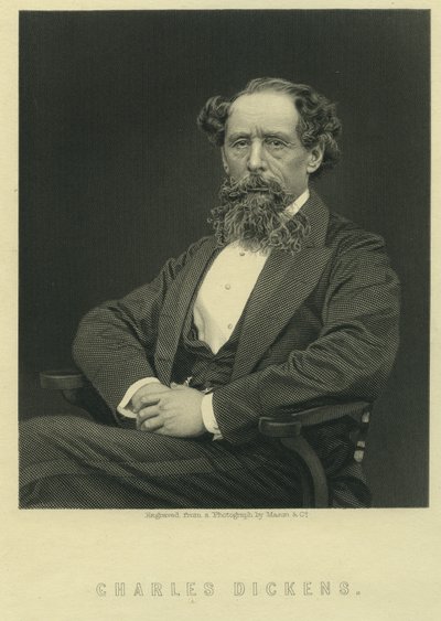 Charles Dickens, retrato após foto de Herbert Watkins (n. 1828) de Mason and Co.