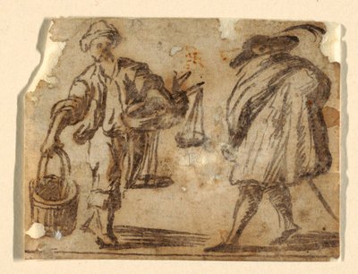 A fish peddler. A gentleman. de Massimo Stanzione