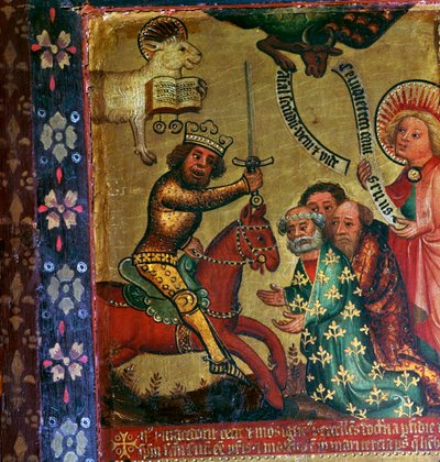 Pintura mostrando o martírio de São Pedro e São Paulo, século XIV de Master Bertram of Hamburg