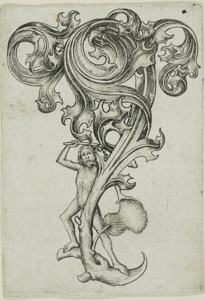 Ornamento de cardo com homem selvagem de Master E.S.