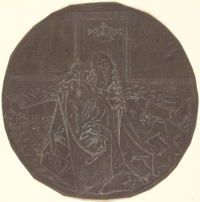 A Madona e o Menino em um Jardim de Master E.S. Facsimile