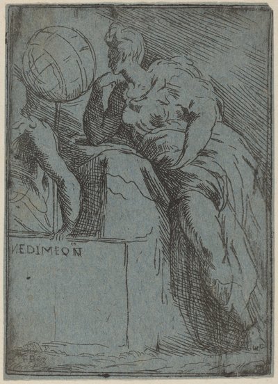 Endimião de Master F.P. after Parmigianino