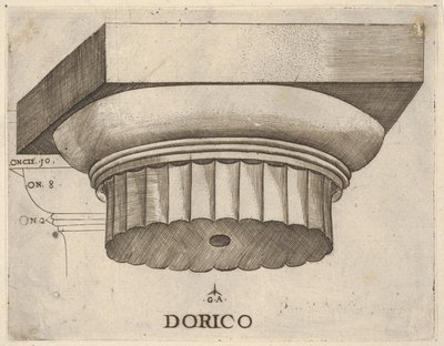 Capital dórico com medidas, ca. 1537. de Master GA