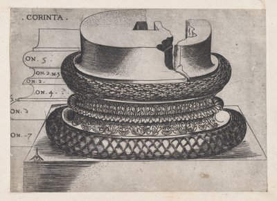Speculum Romanae Magnificentiae: Base de Corinto do Lateran Baptistery, Roma, ca..., ca. 1537. de Master GA