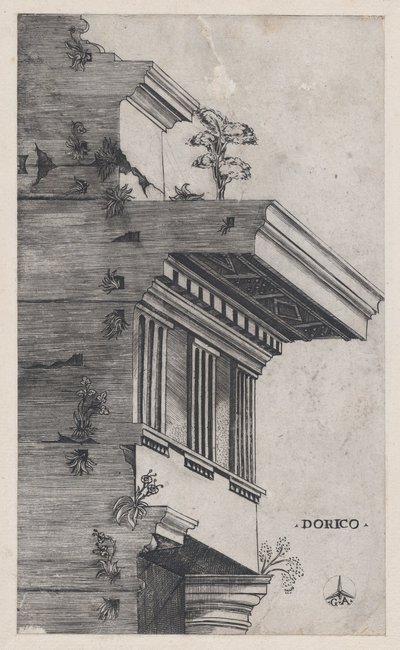 Speculum Romanae Magnificentiae: Ordem dórica, ca. 1537., ca. 1537. de Master GA