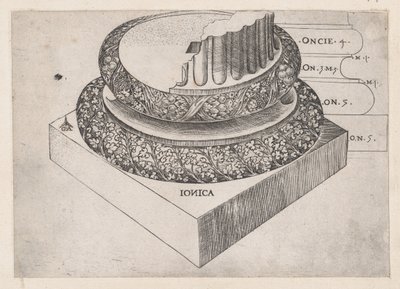 Espelho da magnificência romana: base jónica, ca. 1537., c. 1537 de Master GA